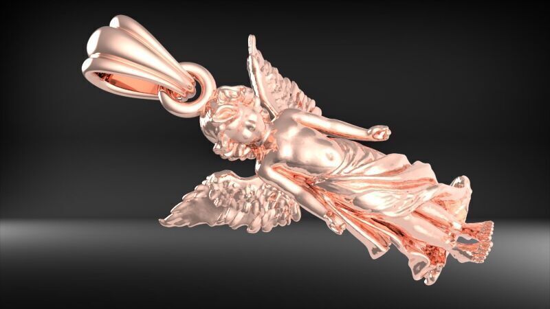 baby angel pendant necklace Charm bracelet Jewelry 3D print model_14