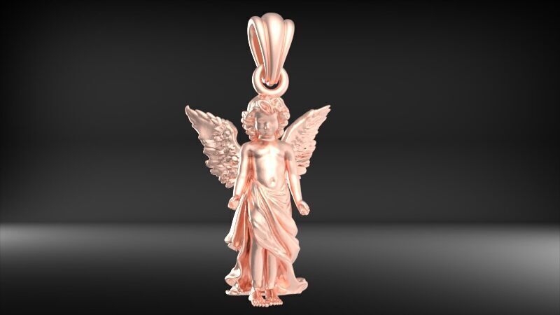 baby angel pendant necklace Charm bracelet Jewelry 3D print model_40