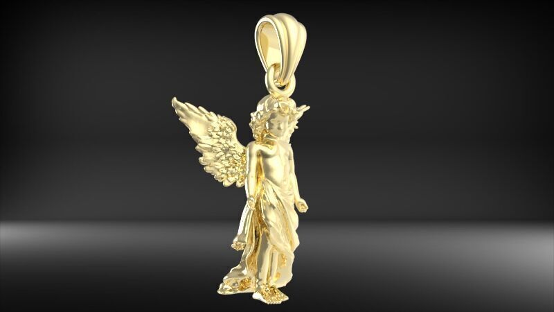 baby angel pendant necklace Charm bracelet Jewelry 3D print model_25