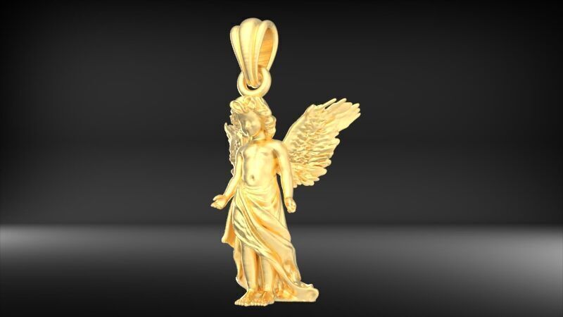 baby angel pendant necklace Charm bracelet Jewelry 3D print model_32