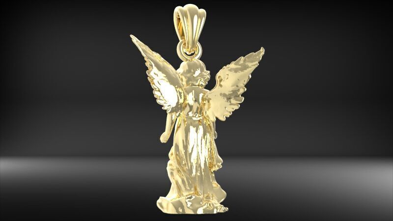 baby angel pendant necklace Charm bracelet Jewelry 3D print model_37