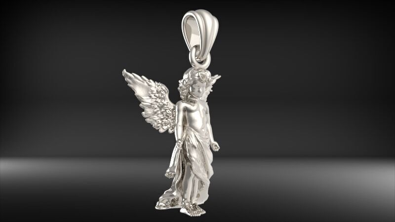 baby angel pendant necklace Charm bracelet Jewelry 3D print model_23