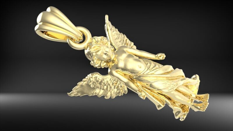 baby angel pendant necklace Charm bracelet Jewelry 3D print model_13