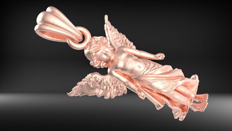 baby angel pendant necklace Charm bracelet Jewelry 3D print model_17