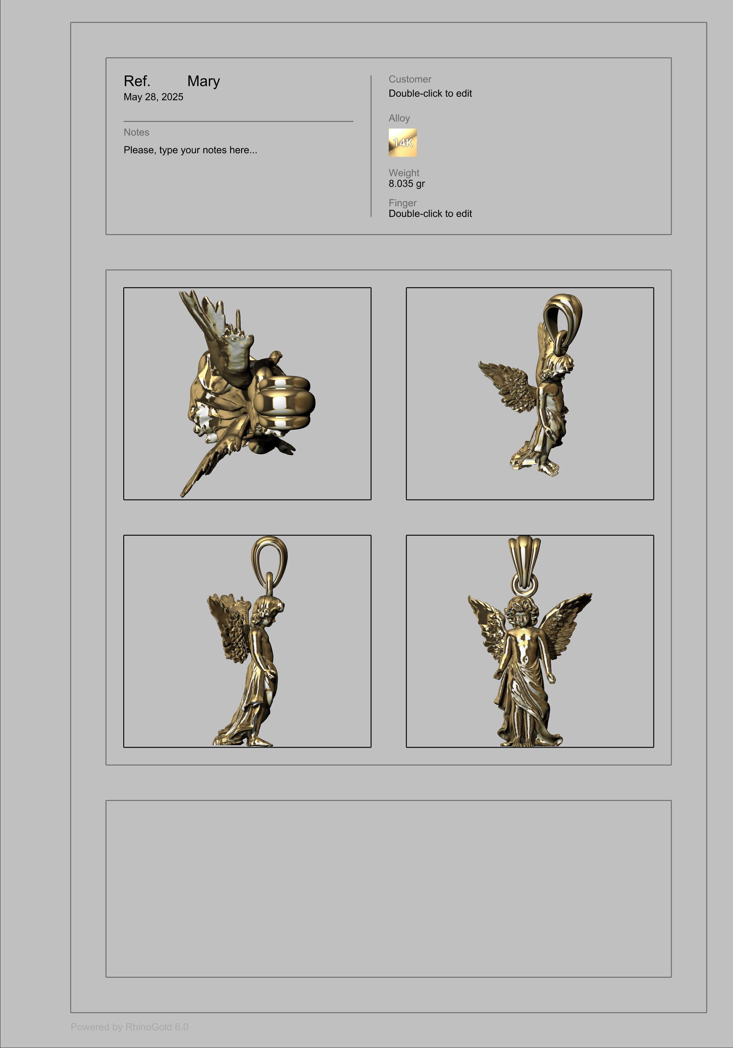 baby angel pendant necklace Charm bracelet Jewelry 3D print model_46