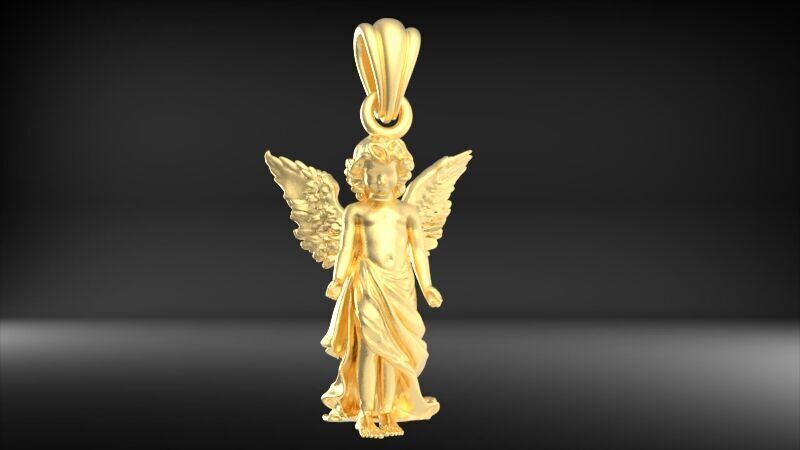baby angel pendant necklace Charm bracelet Jewelry 3D print model_22