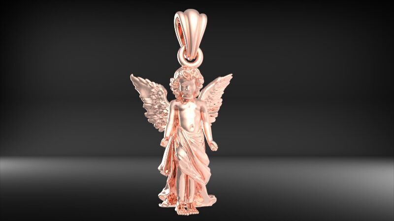 baby angel pendant necklace Charm bracelet Jewelry 3D print model_39