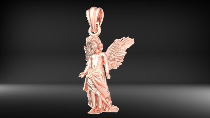 baby angel pendant necklace Charm bracelet Jewelry 3D print model_11