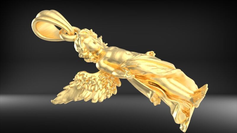 baby angel pendant necklace Charm bracelet Jewelry 3D print model_3