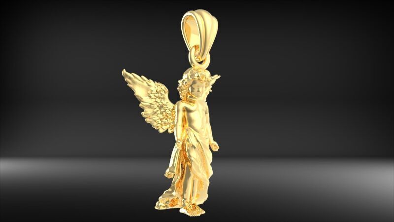 baby angel pendant necklace Charm bracelet Jewelry 3D print model_7