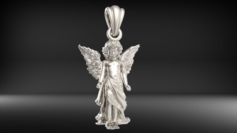 baby angel pendant necklace Charm bracelet Jewelry 3D print model_33