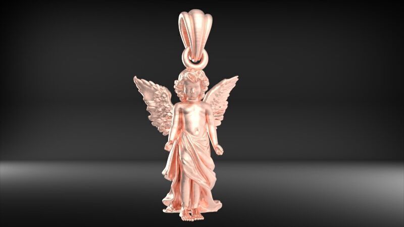 baby angel pendant necklace Charm bracelet Jewelry 3D print model_18