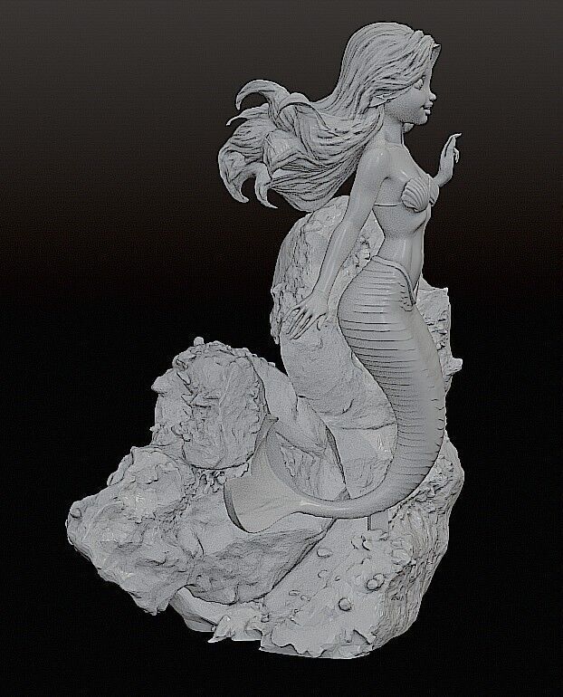 Ariel The Little Mermaid STL and Pre-support Lychee 3D print model_22