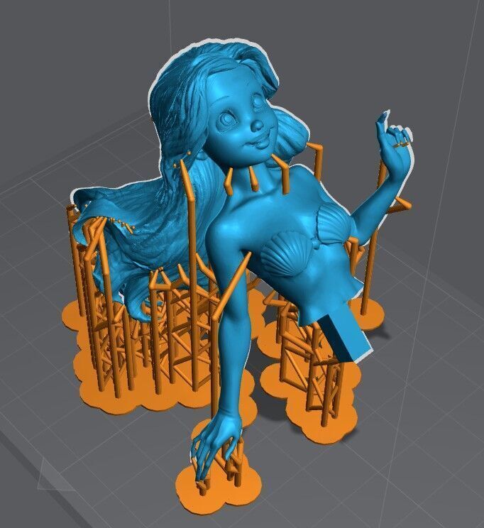 Ariel The Little Mermaid STL and Pre-support Lychee 3D print model_11