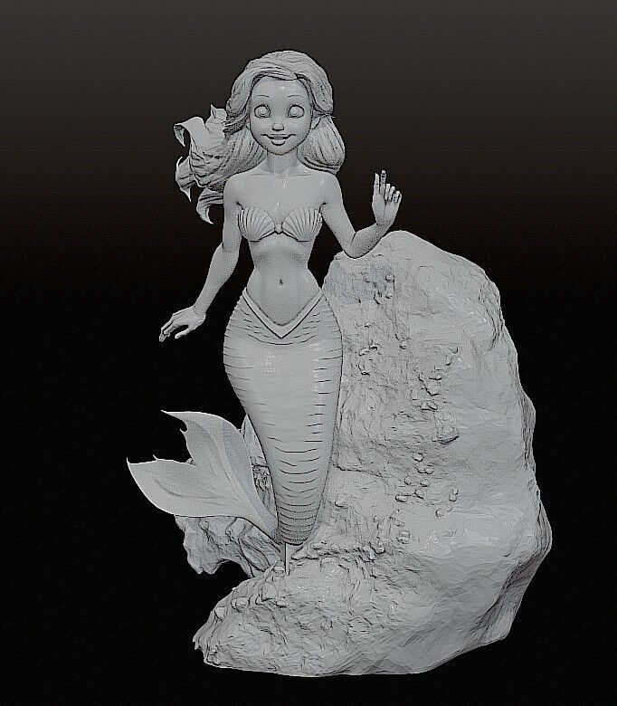 Ariel The Little Mermaid STL and Pre-support Lychee 3D print model_16