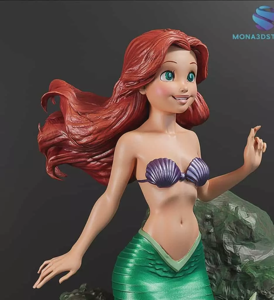 Ariel The Little Mermaid STL and Pre-support Lychee 3D print model_0