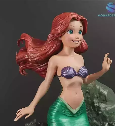 Ariel The Little Mermaid STL and Pre-support Lychee  
