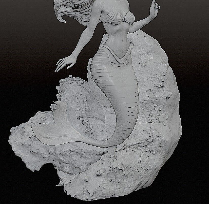Ariel The Little Mermaid STL and Pre-support Lychee 3D print model_15