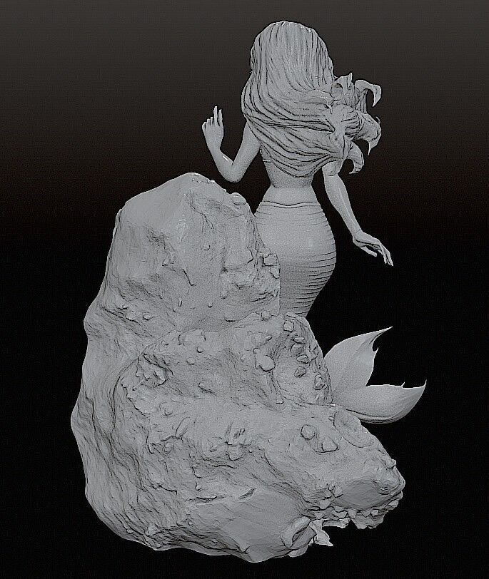 Ariel The Little Mermaid STL and Pre-support Lychee 3D print model_20