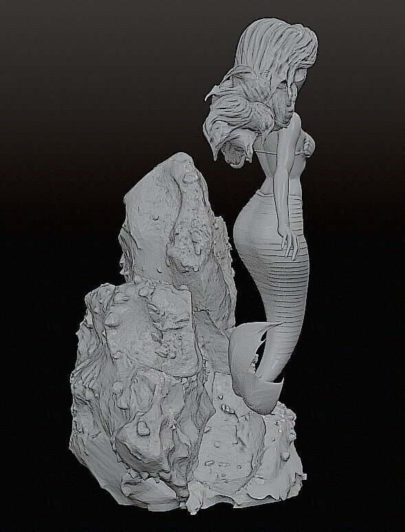 Ariel The Little Mermaid STL and Pre-support Lychee 3D print model_21