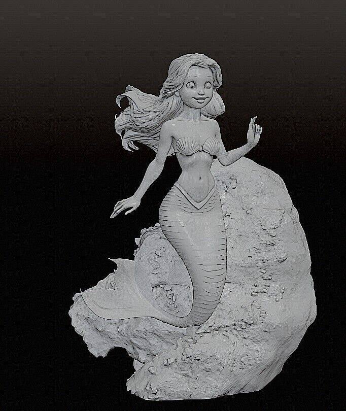 Ariel The Little Mermaid STL and Pre-support Lychee 3D print model_14