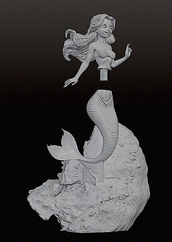 Ariel The Little Mermaid STL and Pre-support Lychee 3D print model_6
