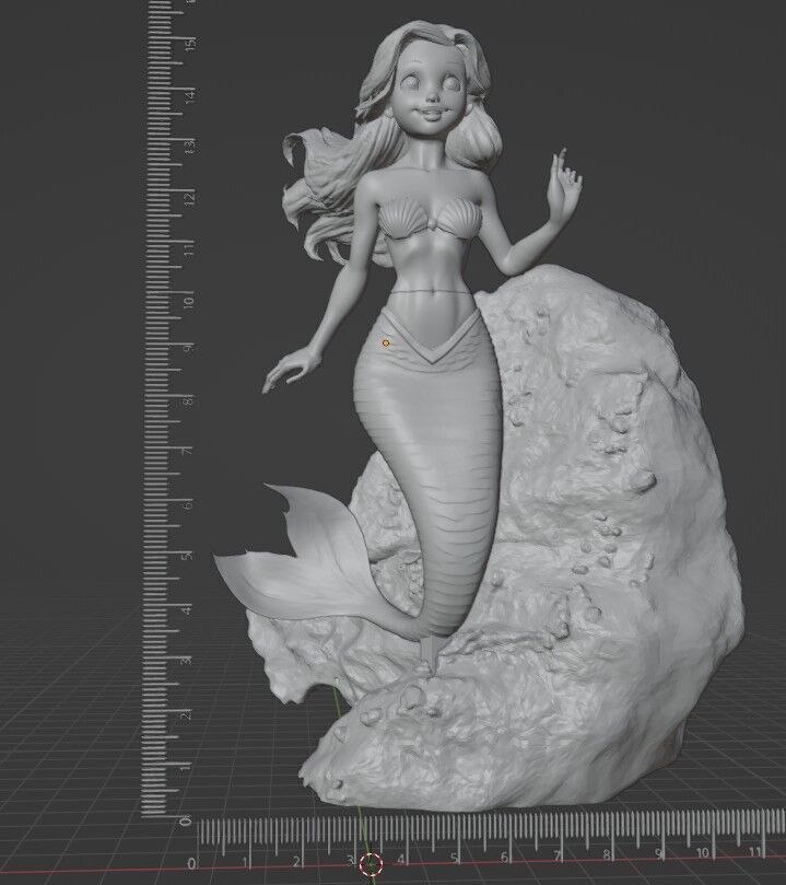 Ariel The Little Mermaid STL and Pre-support Lychee 3D print model_28