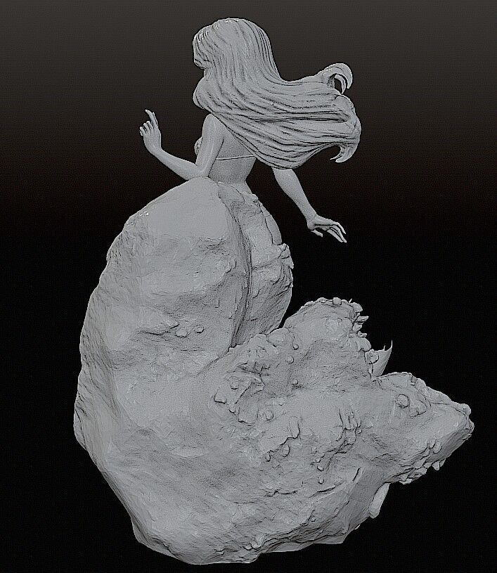 Ariel The Little Mermaid STL and Pre-support Lychee 3D print model_19