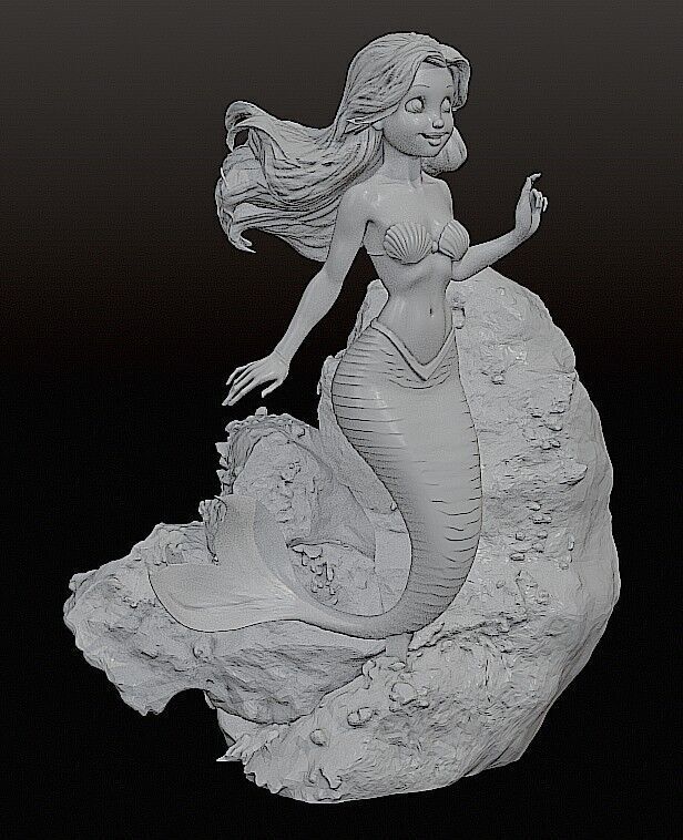 Ariel The Little Mermaid STL and Pre-support Lychee 3D print model_23