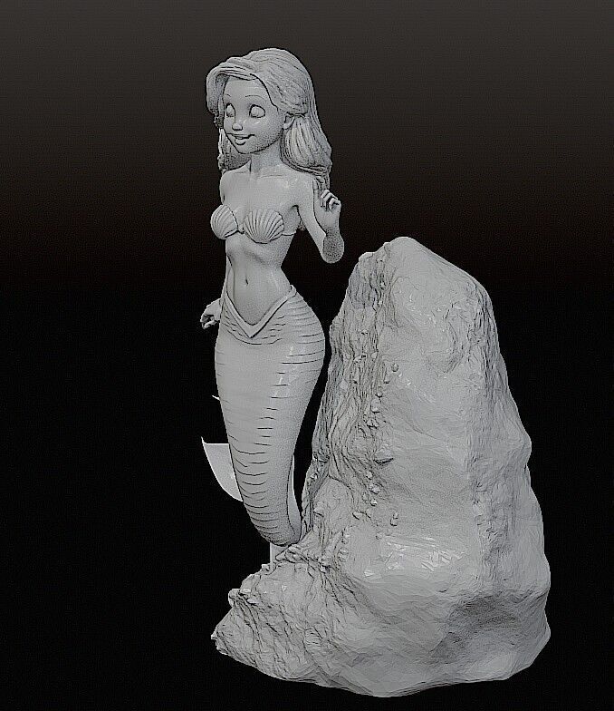 Ariel The Little Mermaid STL and Pre-support Lychee 3D print model_17