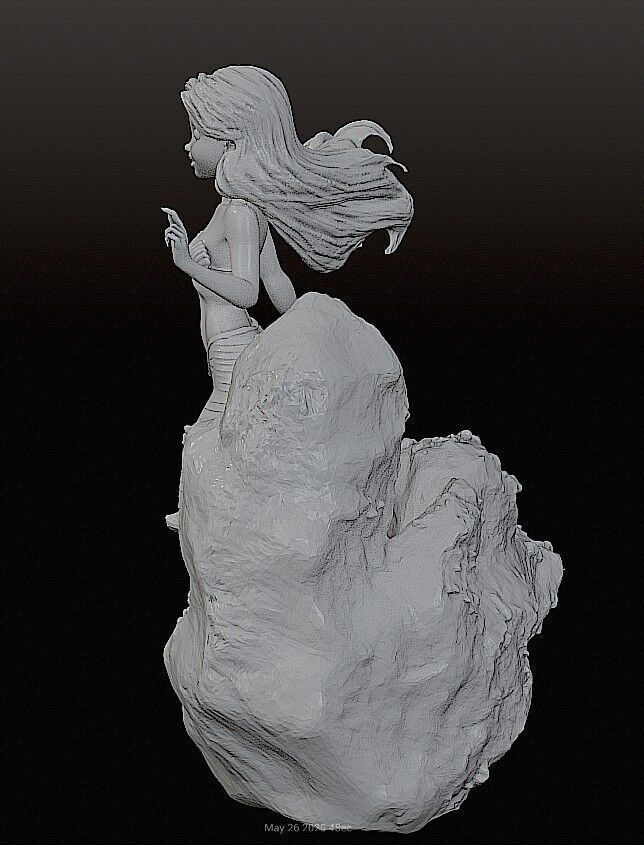 Ariel The Little Mermaid STL and Pre-support Lychee 3D print model_18