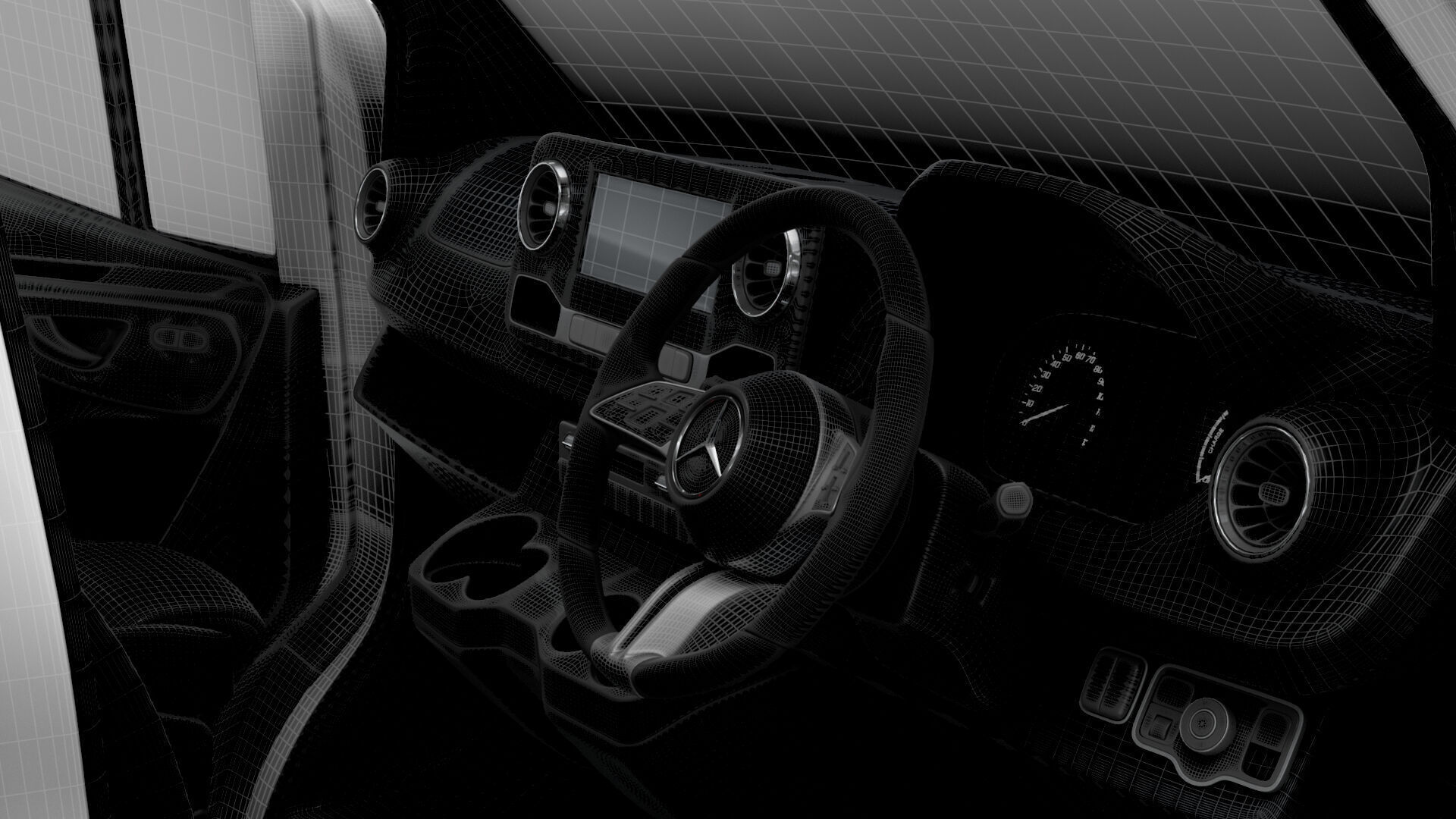 Mercedes Sprinter L2H2 RWD HQ Interior 2025 UKspec 3D model_26
