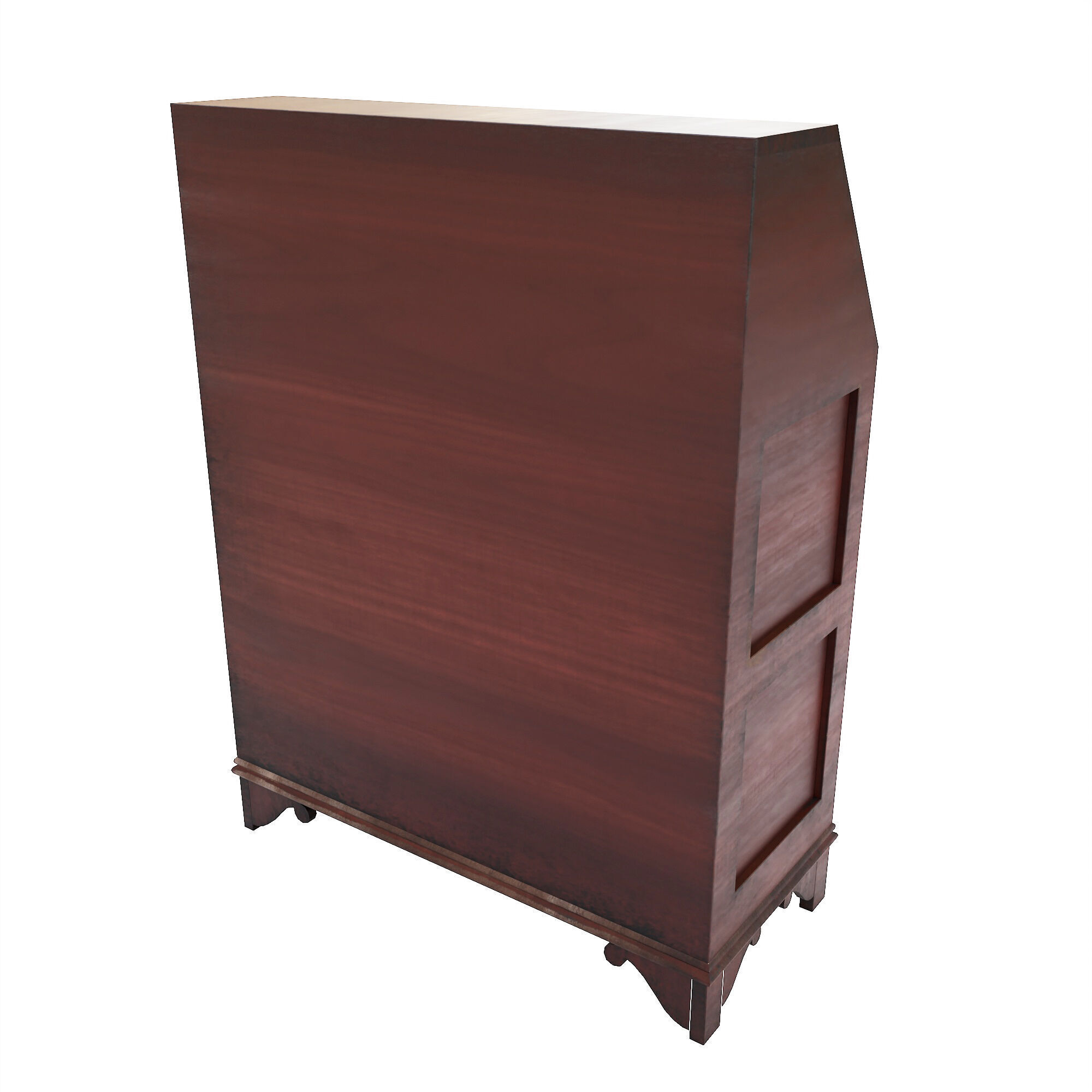Classic drawers storage  Low-poly 3D model_5