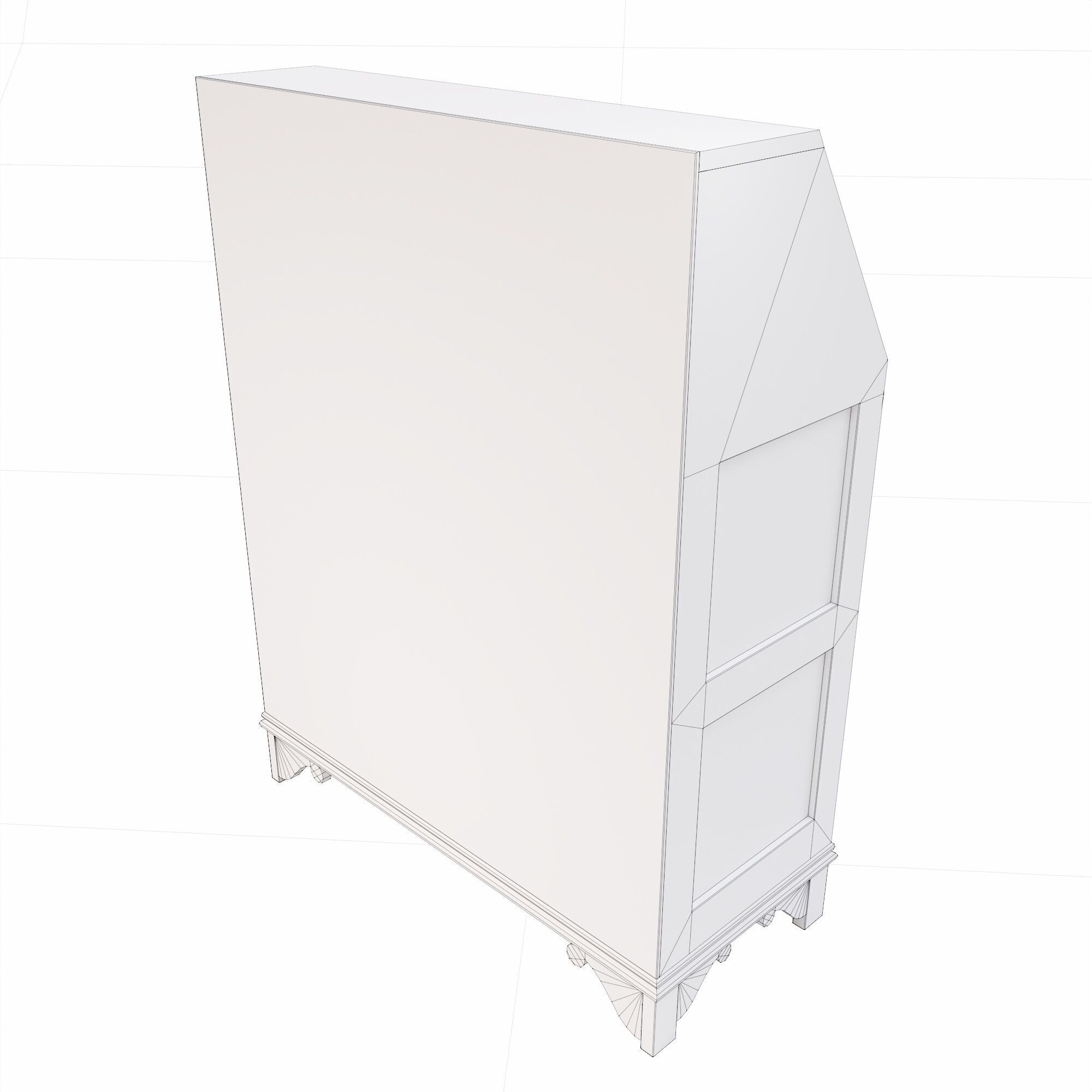 Classic drawers storage  Low-poly 3D model_9