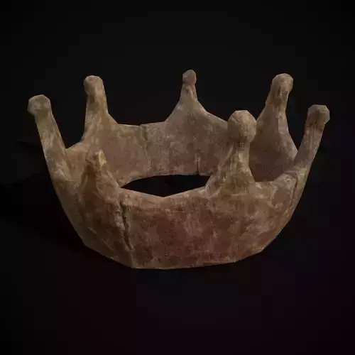 Rustic Wooden Toy Crown Low-poly 3D model