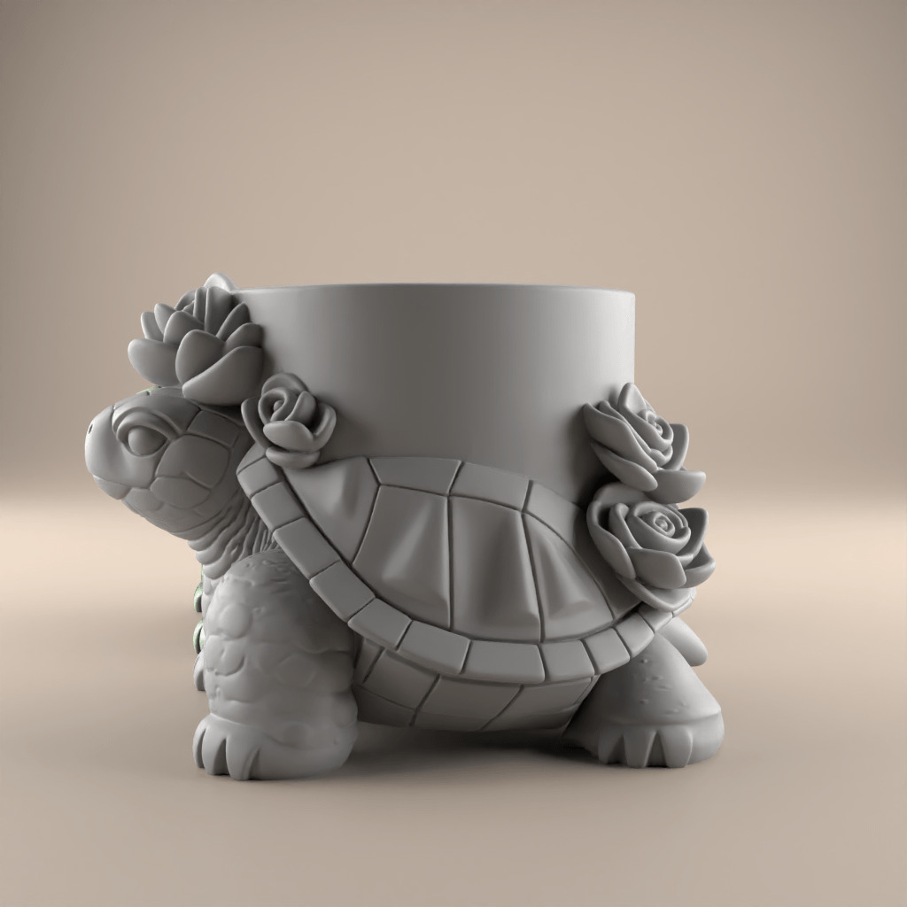 Charming Turtle planter - urn - candy dish - candle holder 3D print model_5