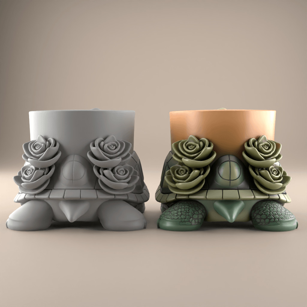 Charming Turtle planter - urn - candy dish - candle holder 3D print model_2