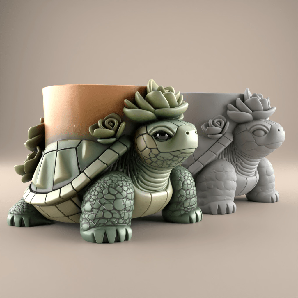 Charming Turtle planter - urn - candy dish - candle holder 3D print model_3