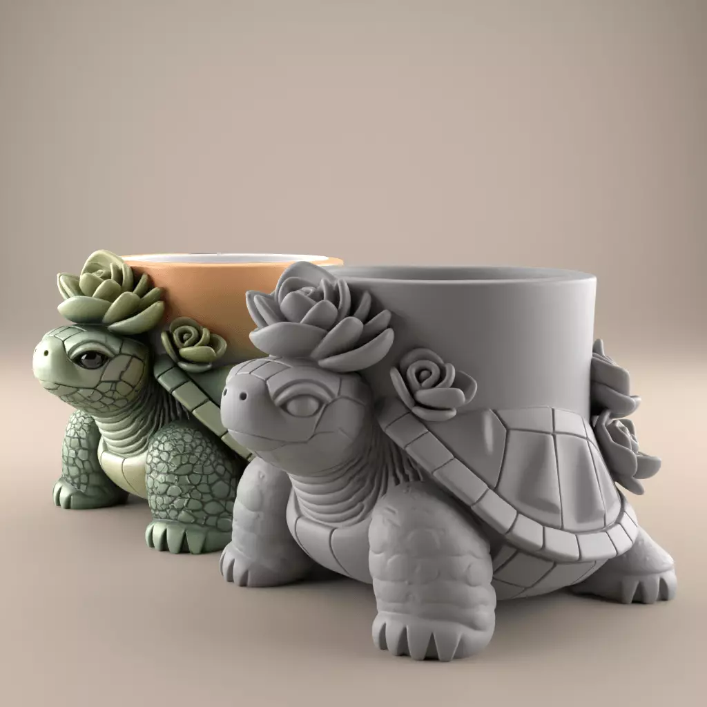 Charming Turtle planter - urn - candy dish - candle holder 3D print model_0