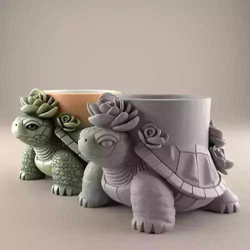 Charming Turtle planter - urn - candy dish - candle holder