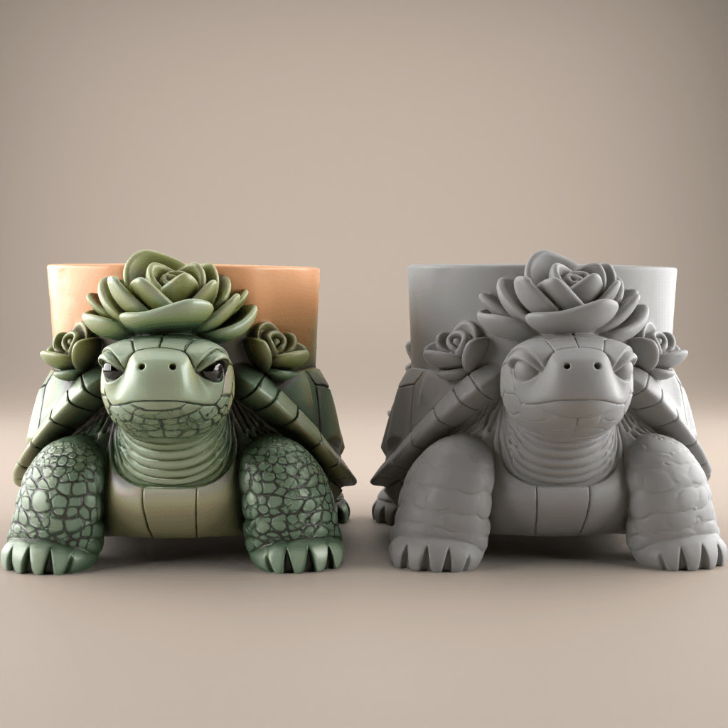 Charming Turtle planter - urn - candy dish - candle holder 3D print model_1