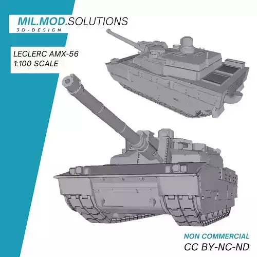 Leclerc AMX-56 Main Battle Tank France NATO 3D print model