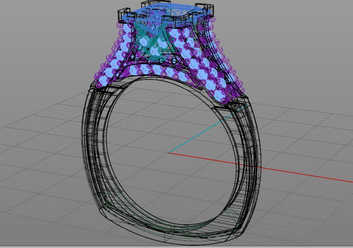 Princess Cut Engagement Ring 3D print model_5