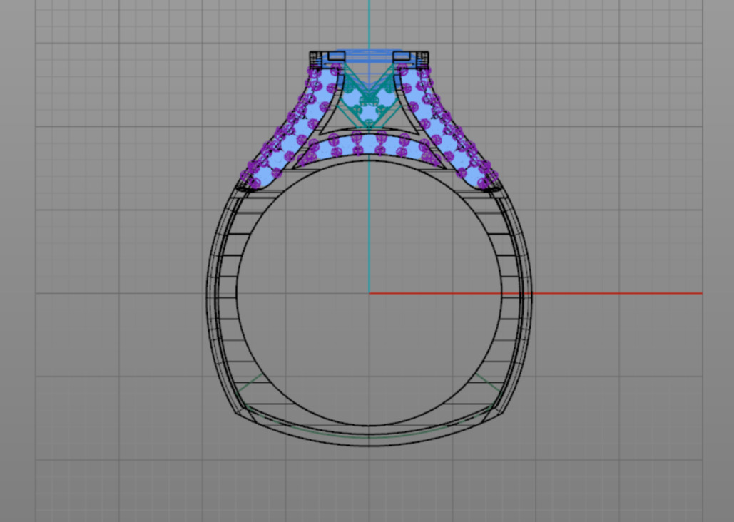 Princess Cut Engagement Ring 3D print model_6