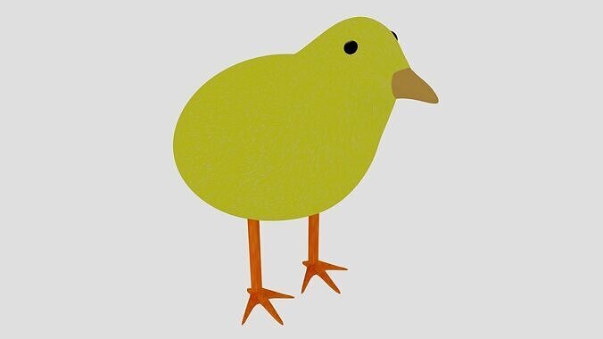 Yellow Chick 3D Model Low-poly 3D model