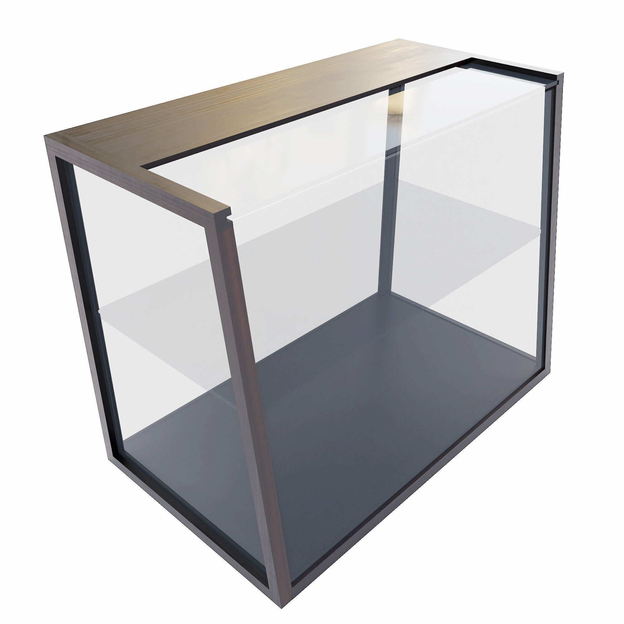 Glass Display Cabinet  Free low-poly 3D model_1