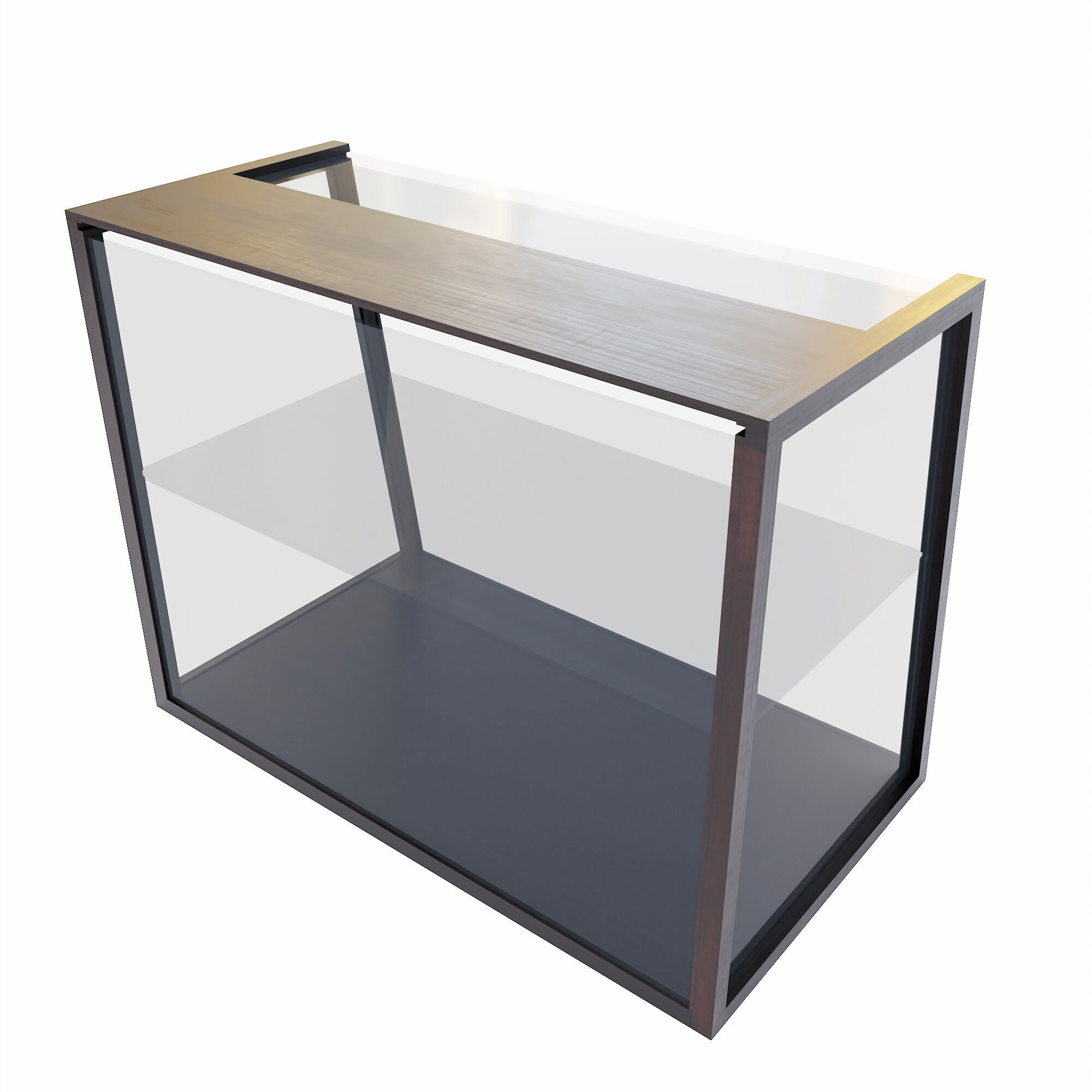 Glass Display Cabinet  Free low-poly 3D model_4