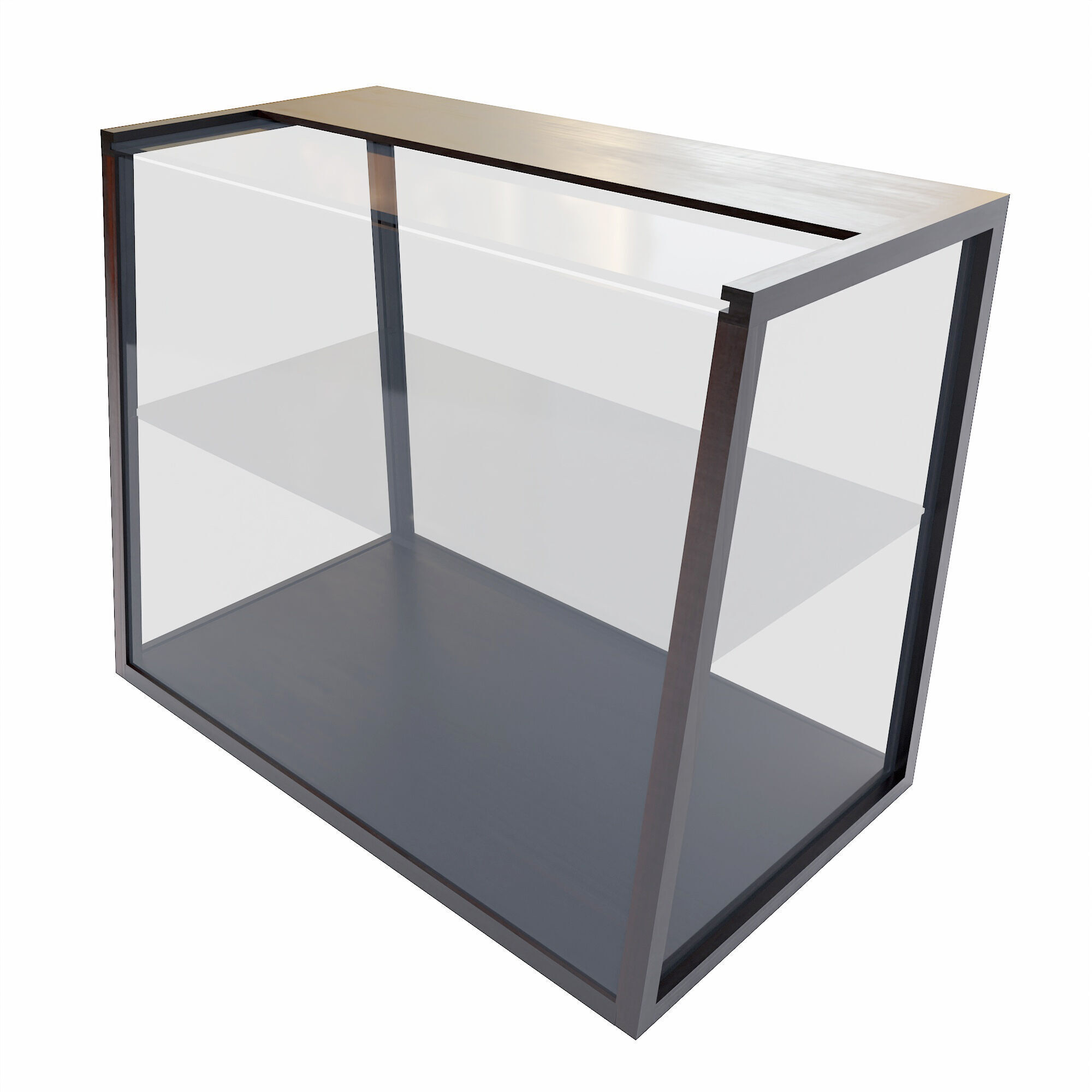 Glass Display Cabinet  Free low-poly 3D model_2