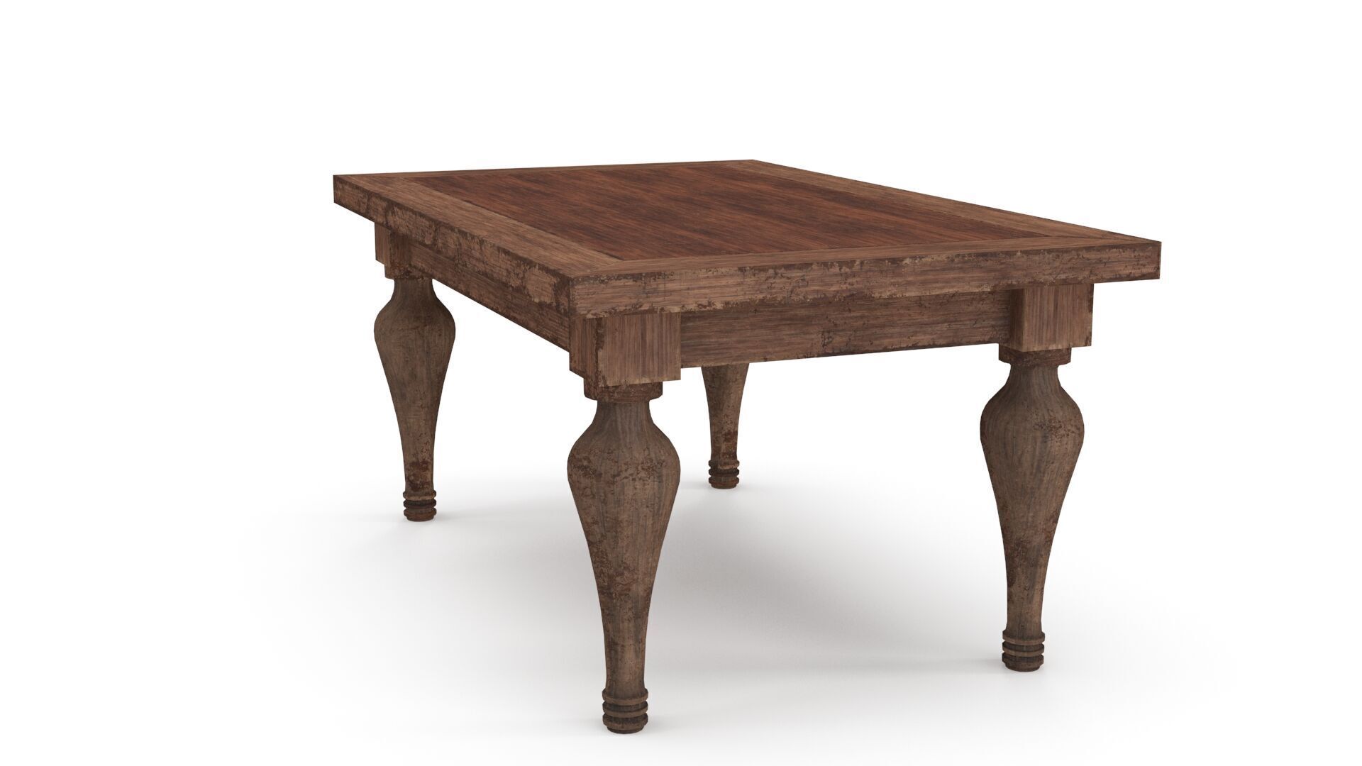 Old Table Low-poly 3D model_3