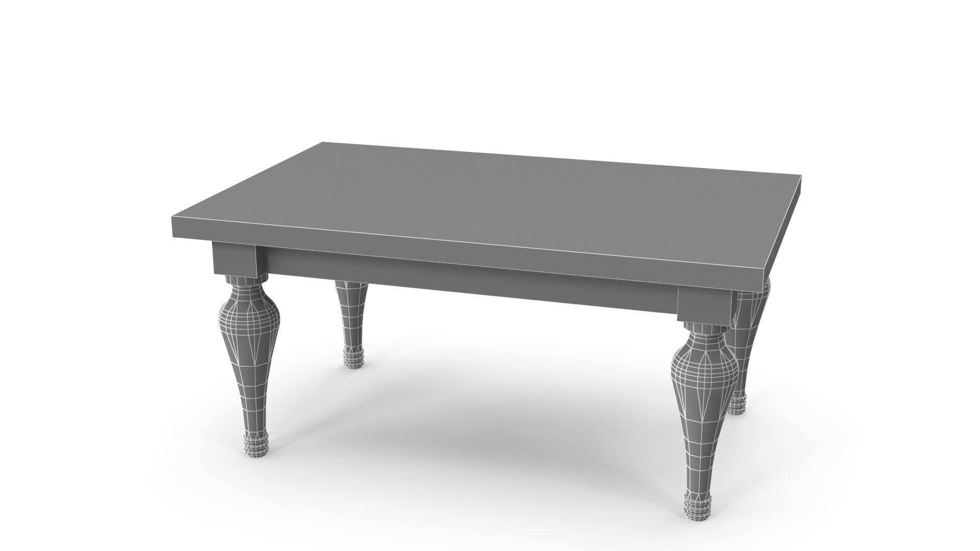 Old Table Low-poly 3D model_9
